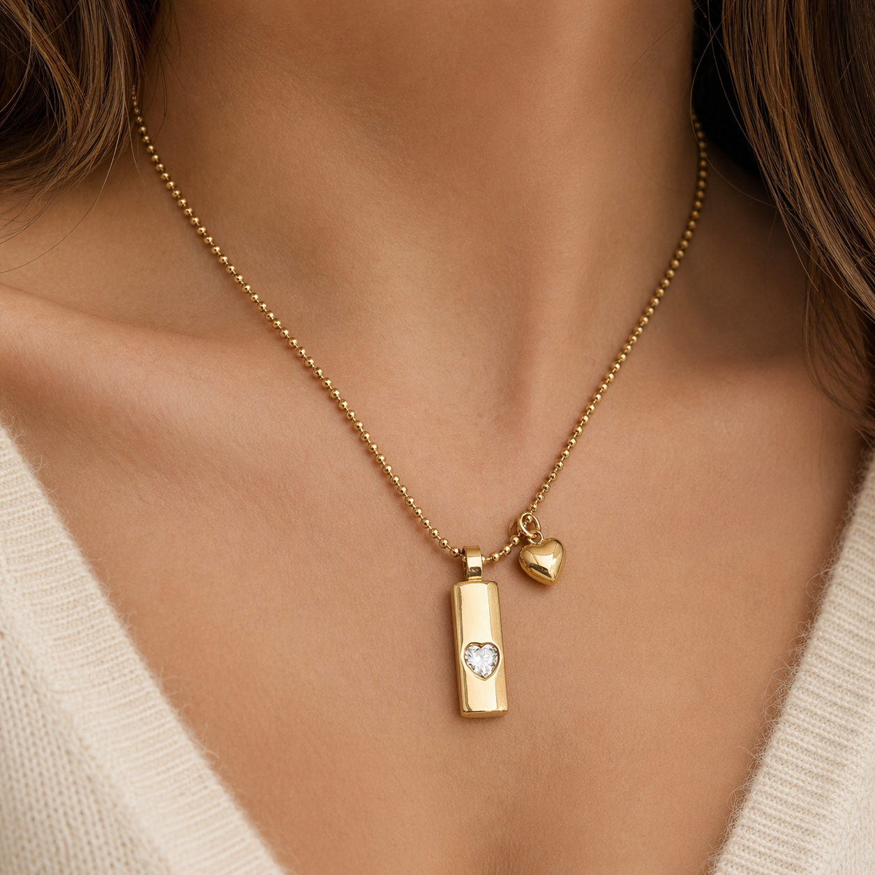 Ophelia Gold Bar Pendant Necklace