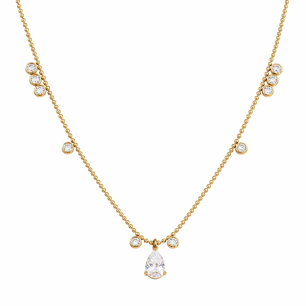 Freya Gold Teardrop Pendant Necklace