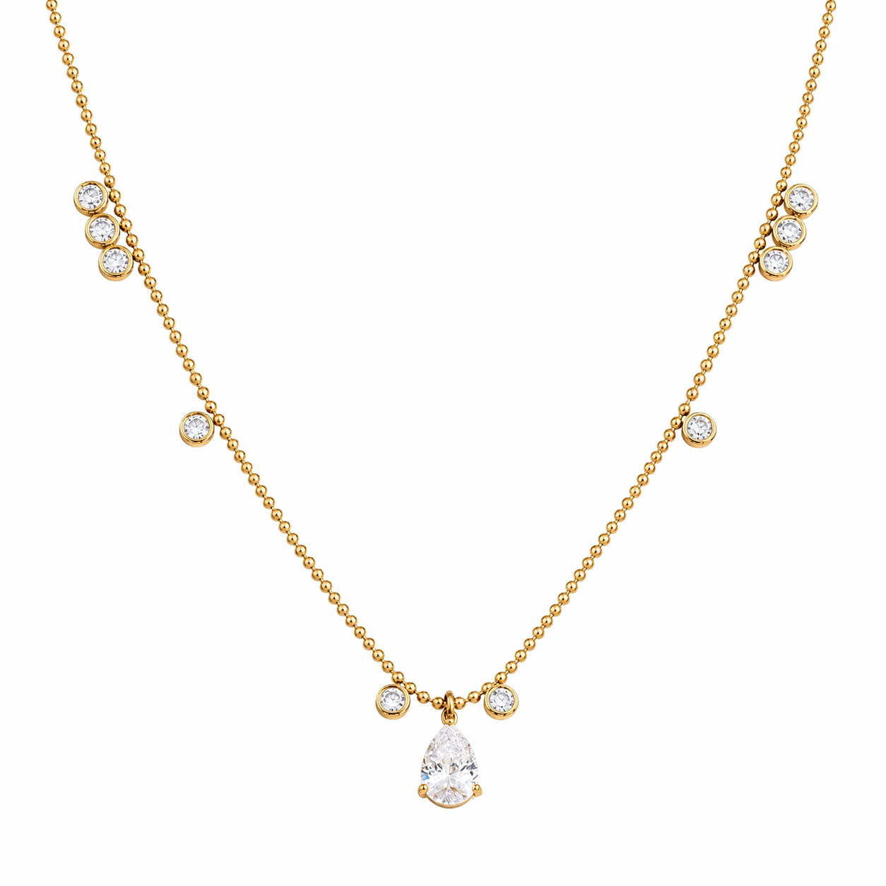 Freya Gold Teardrop Pendant Necklace