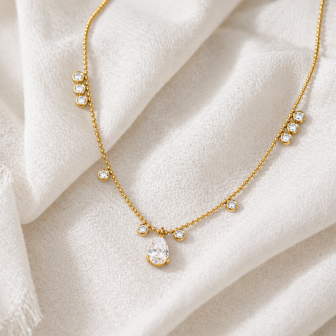 Freya Gold Teardrop Pendant Necklace