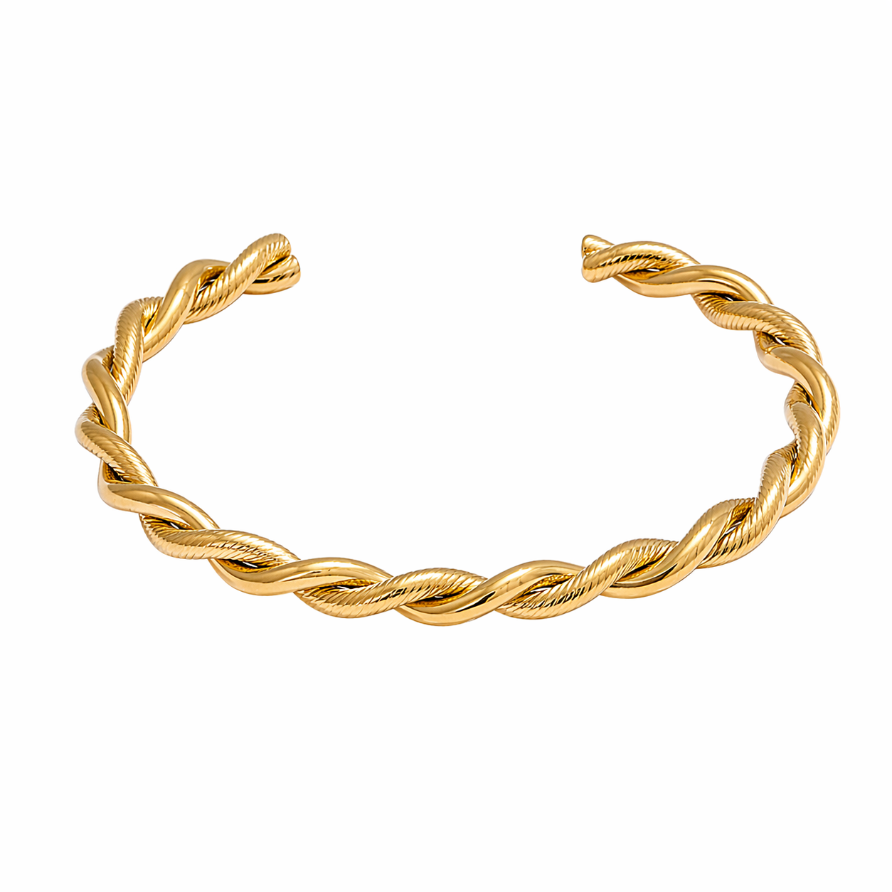 Rhea Gold Twisted Rope Cuff Bracelet