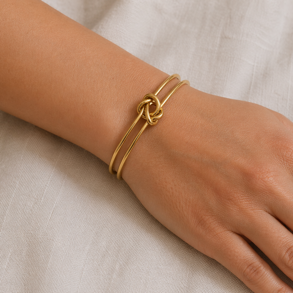 Kiara Gold Knot Cuff Bracelet