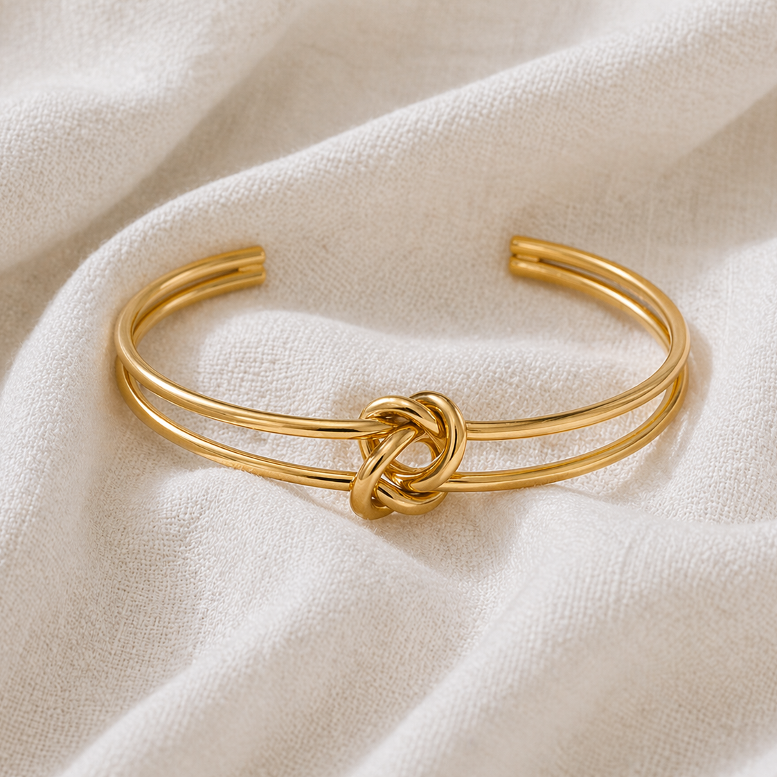 Kiara Gold Knot Cuff Bracelet