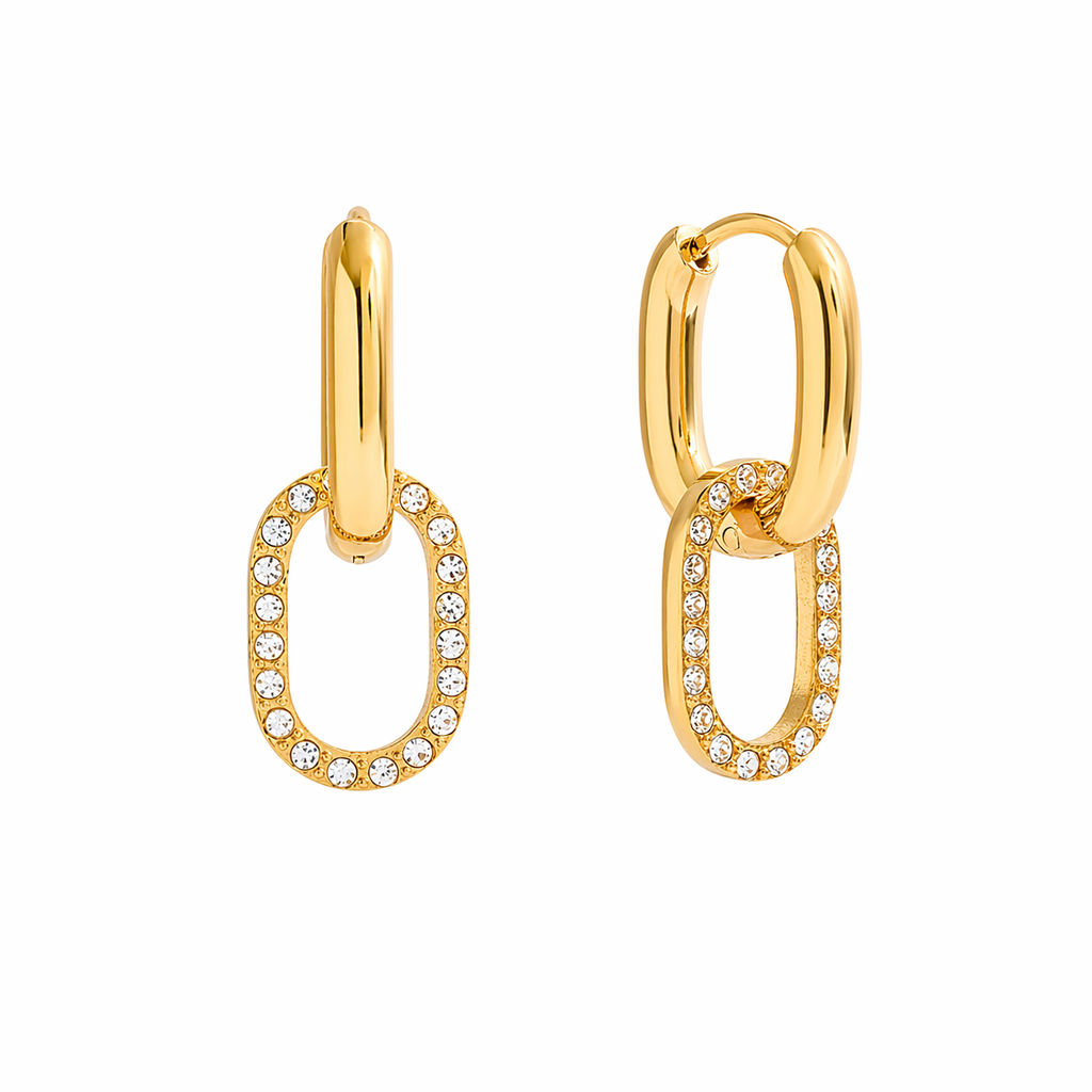 Wren Gold Oval Hoop Earrings