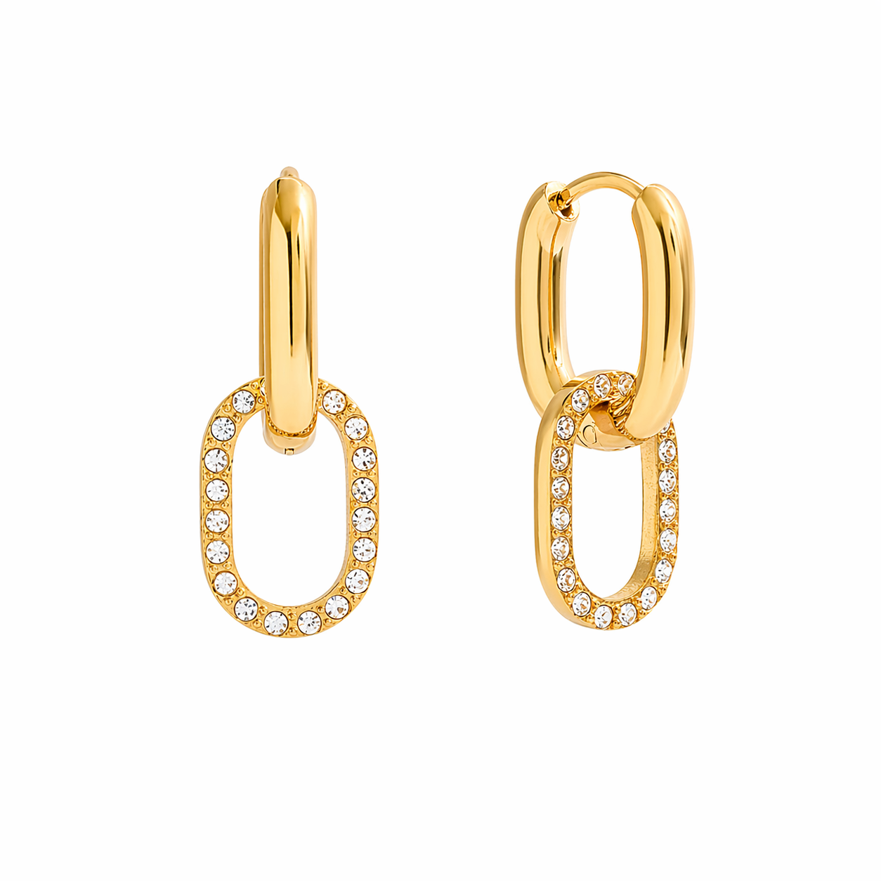 Wren Gold Oval Hoop Earrings
