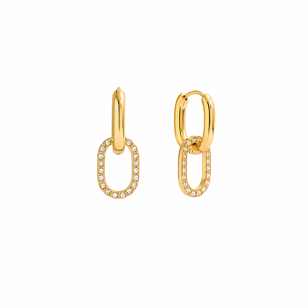 Wren Gold Oval Hoop Earrings