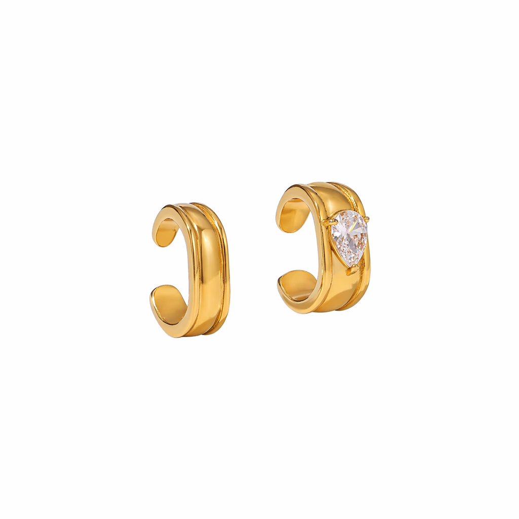 Jess Gold Ear Cuff with Teardrop CZ