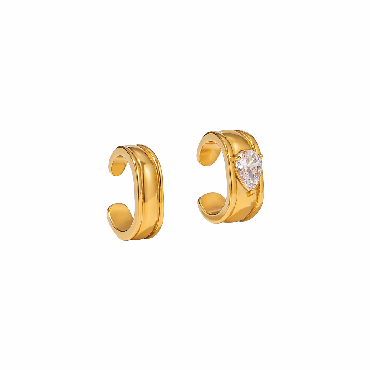 Jess Gold Ear Cuff with Teardrop CZ