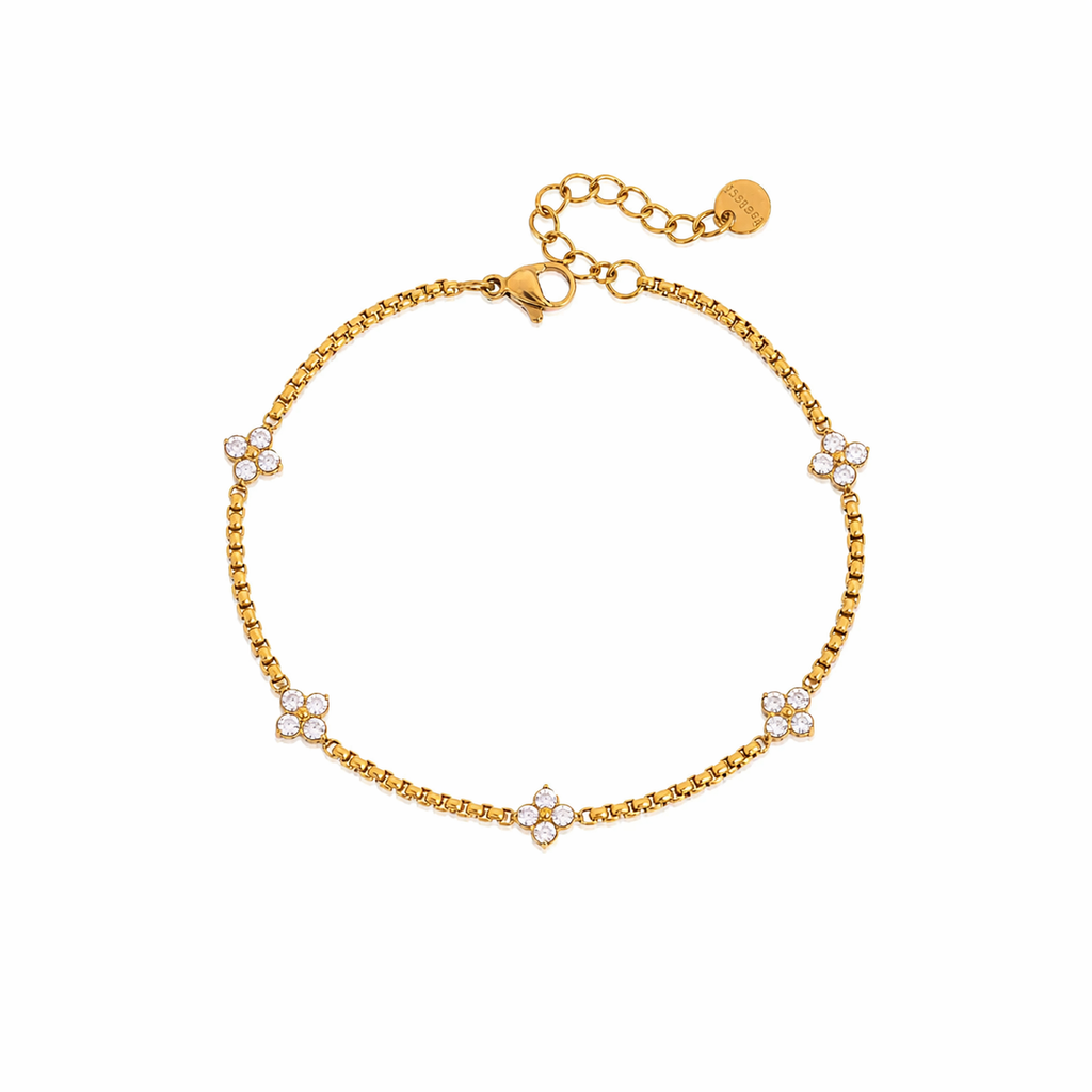 Zeline Gold Floral Station Bracelet