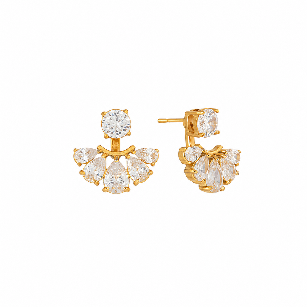 Lioré Gold Floral Stud Earrings