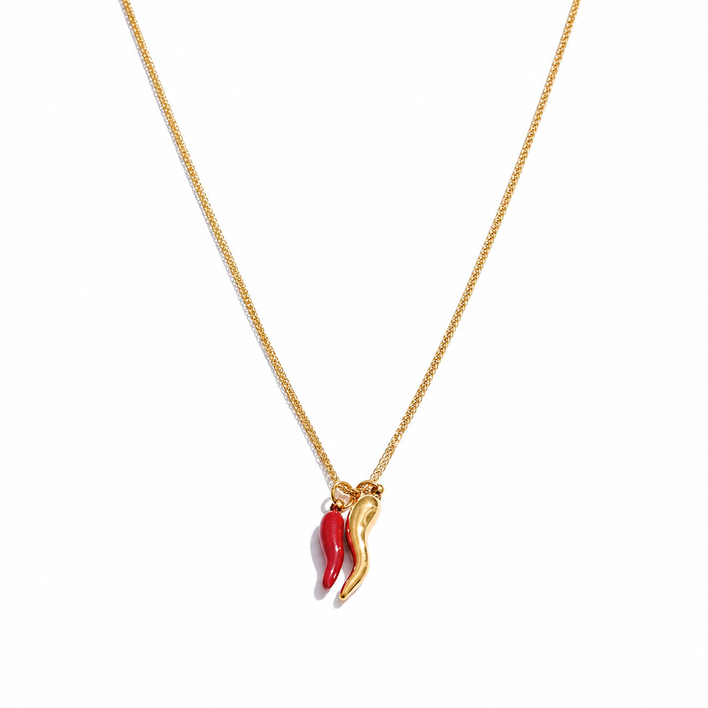 Riya Red Chili Pendant Necklace
