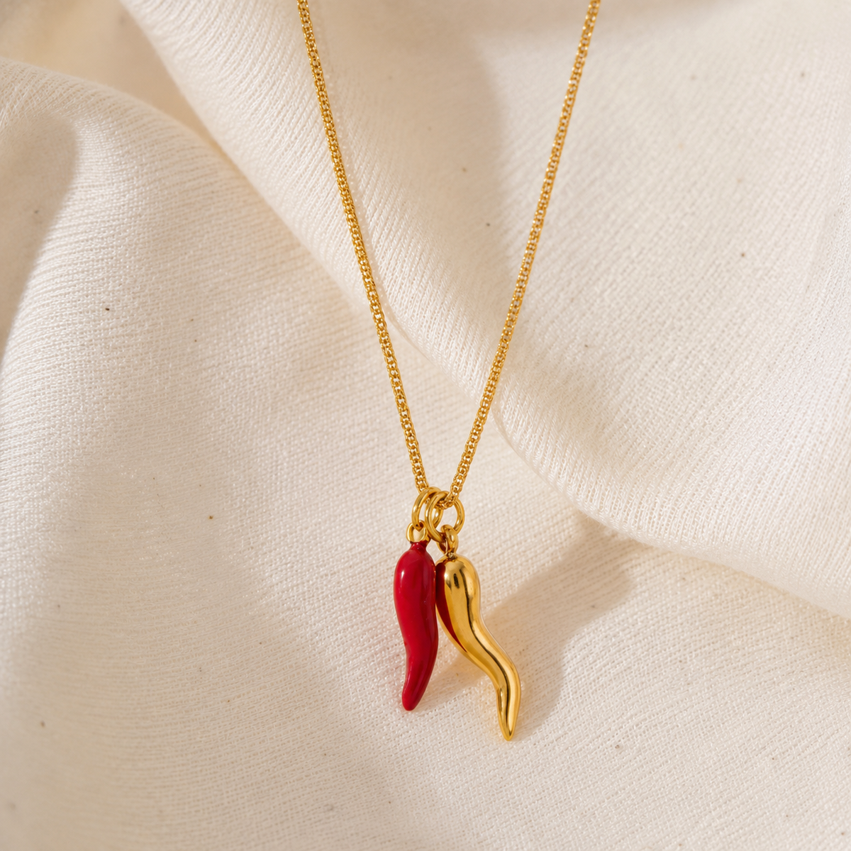 Riya Red Chili Pendant Necklace
