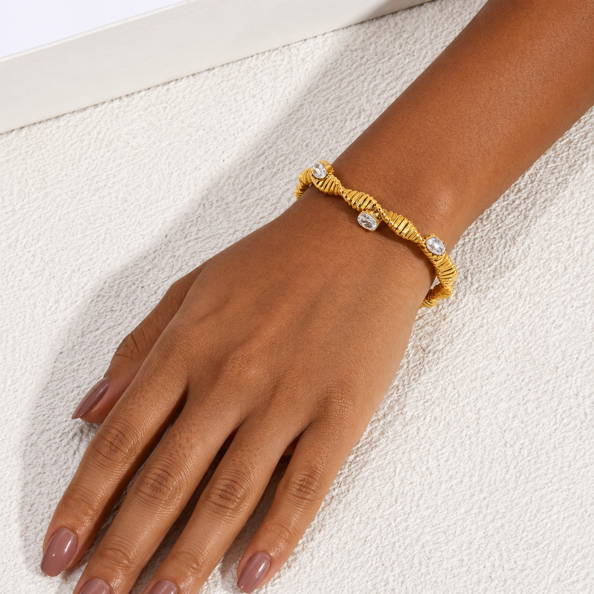 Sienna Crystal Open Cuff Bracelet