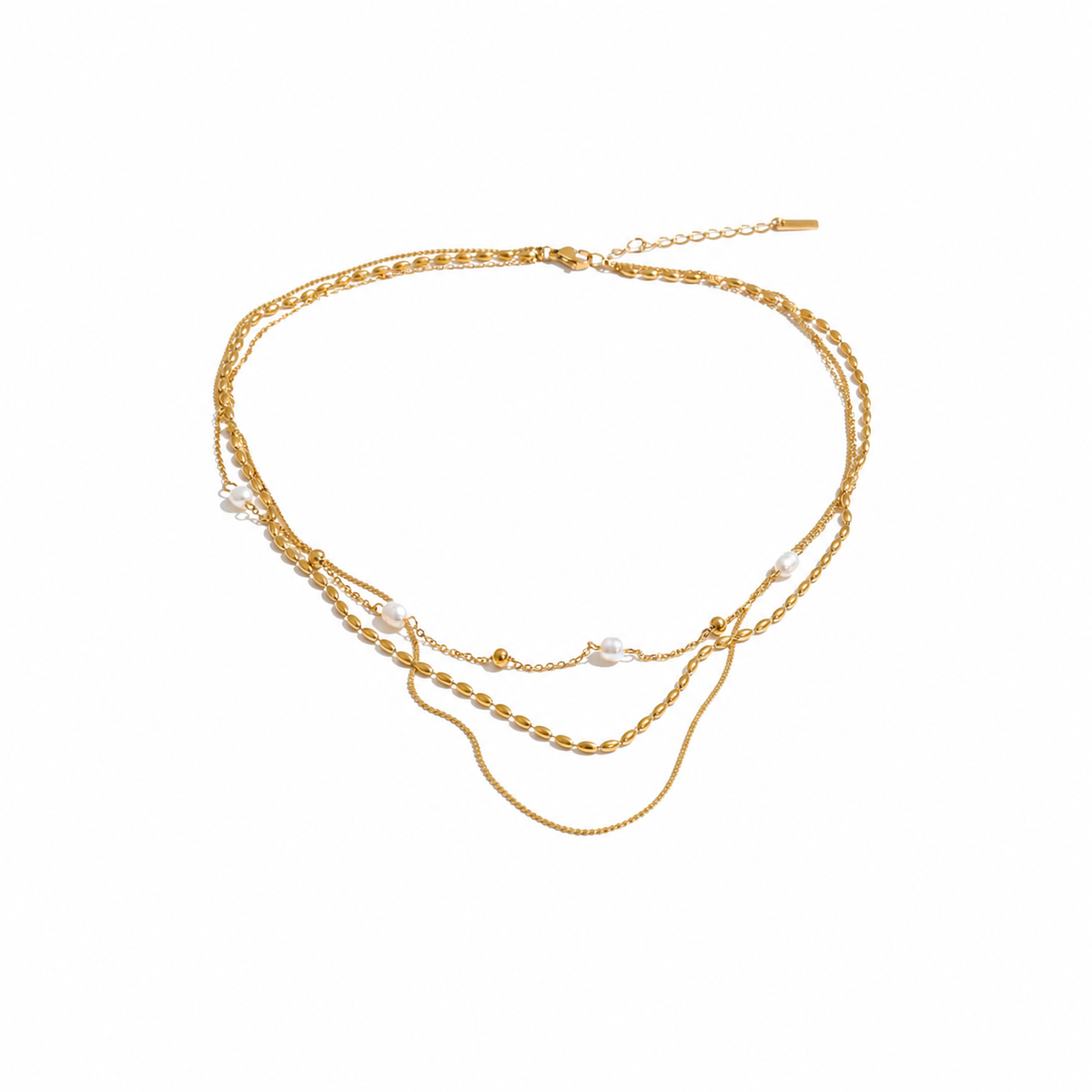 Eliana Pearl Layered Chain Necklace