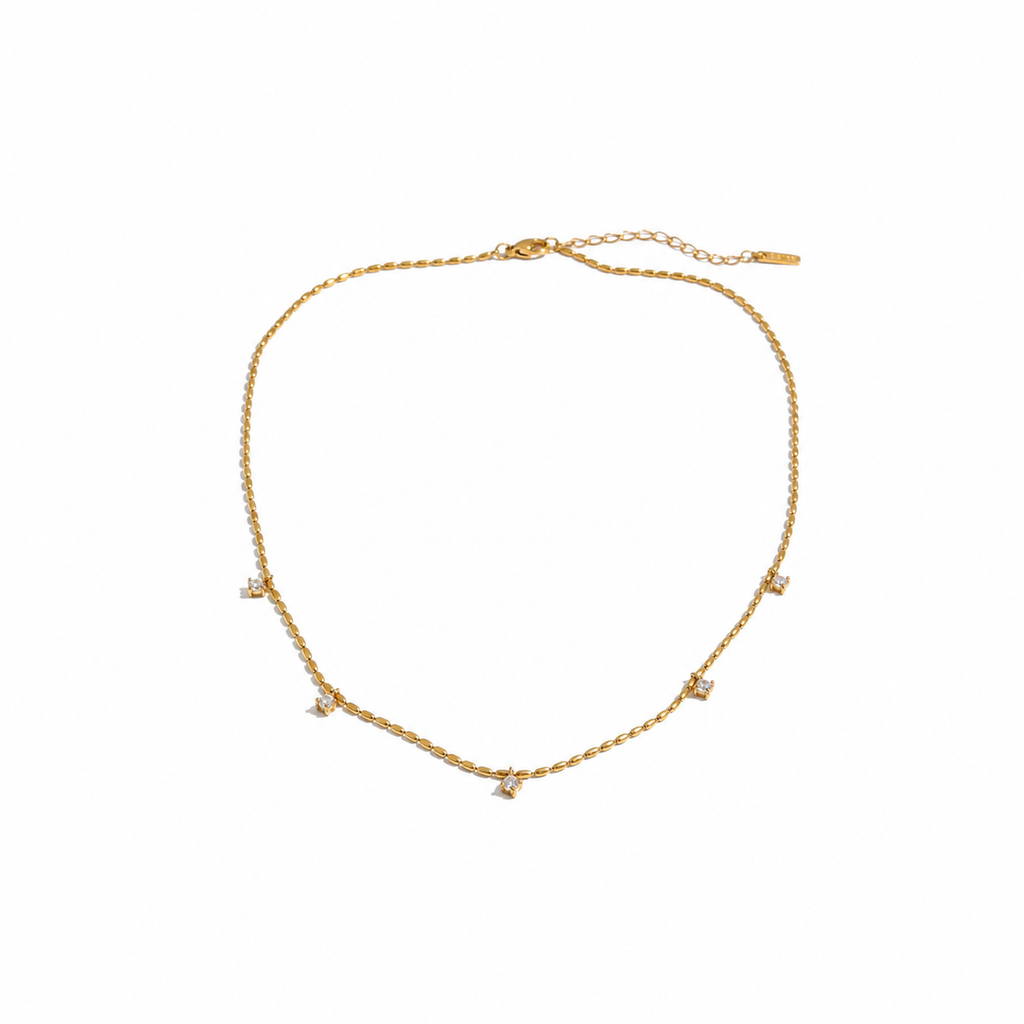 Rhea Petite CZ Charm Necklace