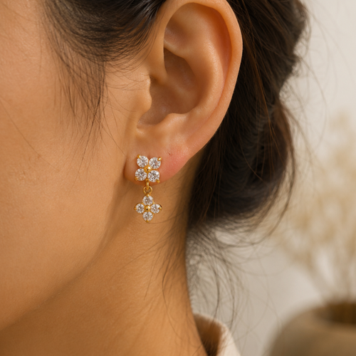 Alina CZ Flower Stud Earrings