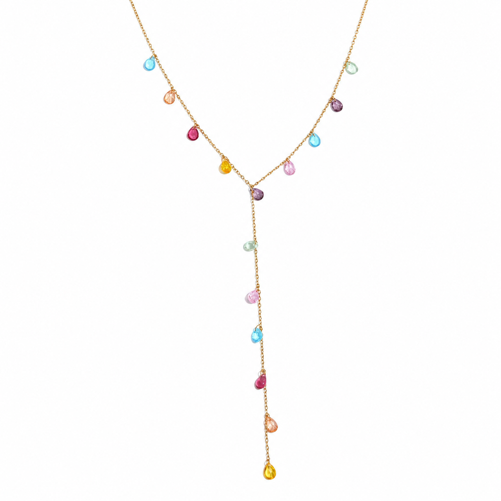 Kiara Multicolor Gemstone Y Necklace