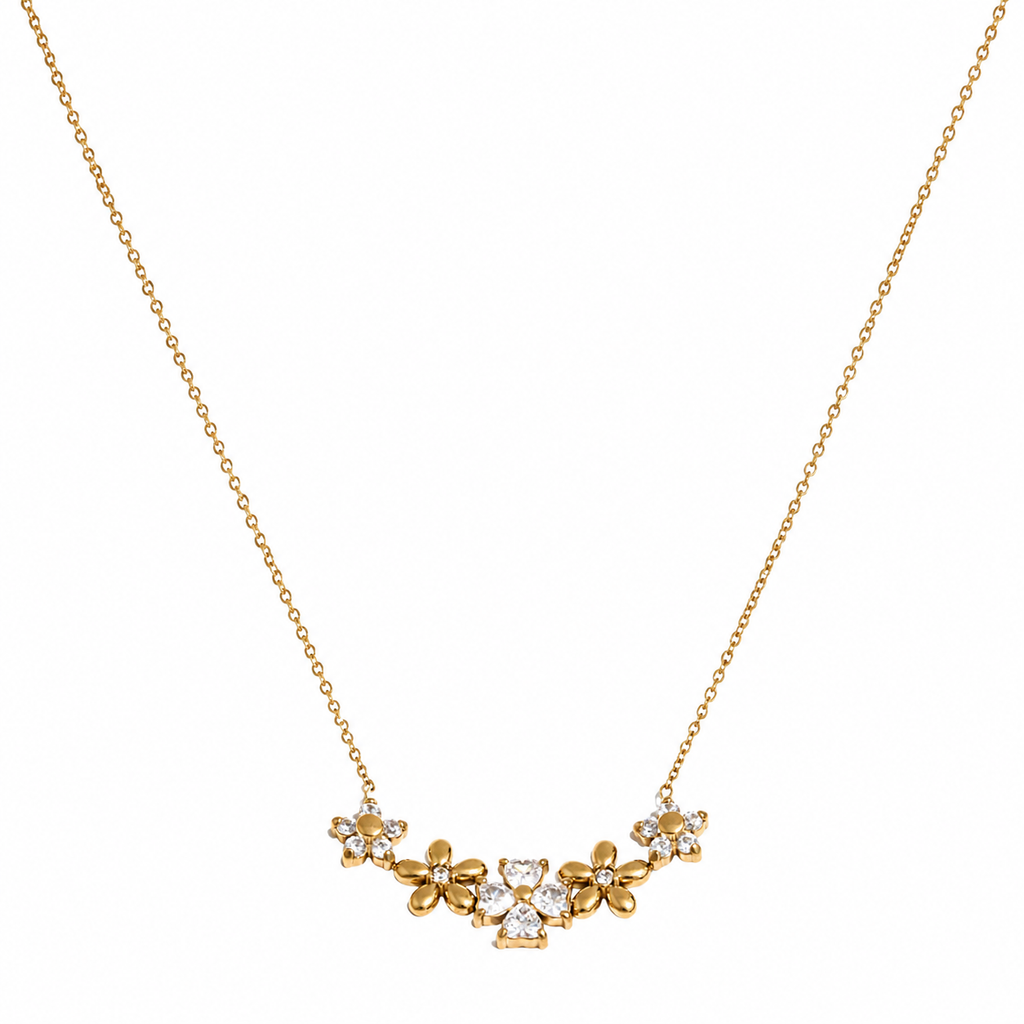 Elara Floral CZ Pendant Necklace