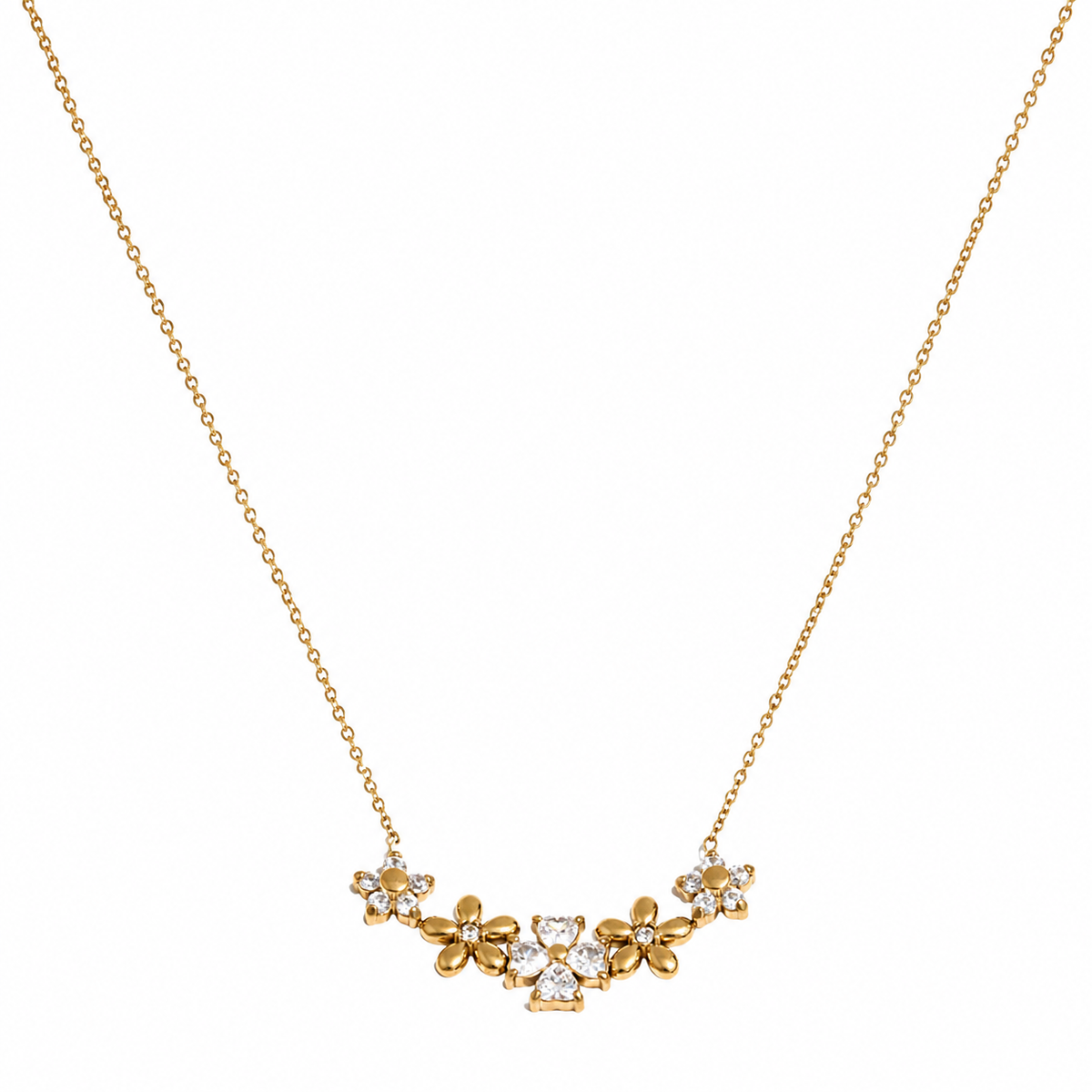 Elara Floral CZ Pendant Necklace