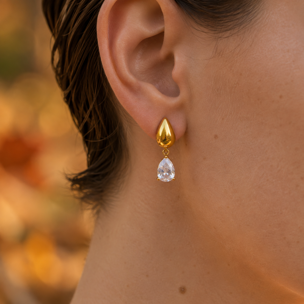 Ariana Teardrop CZ Drop Earrings
