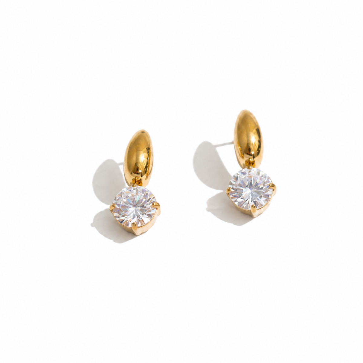 Mila Round CZ Stud Earrings