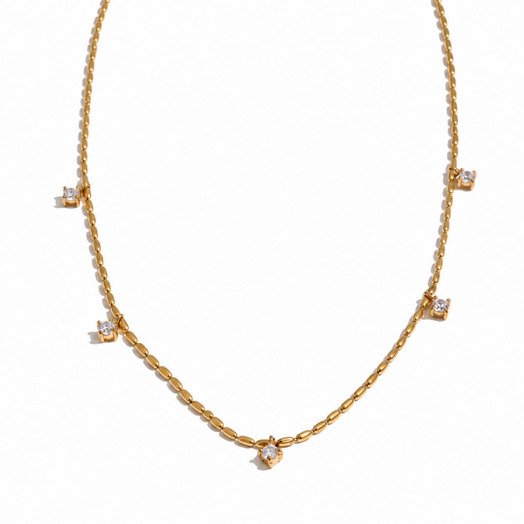 Rhea Petite CZ Charm Necklace