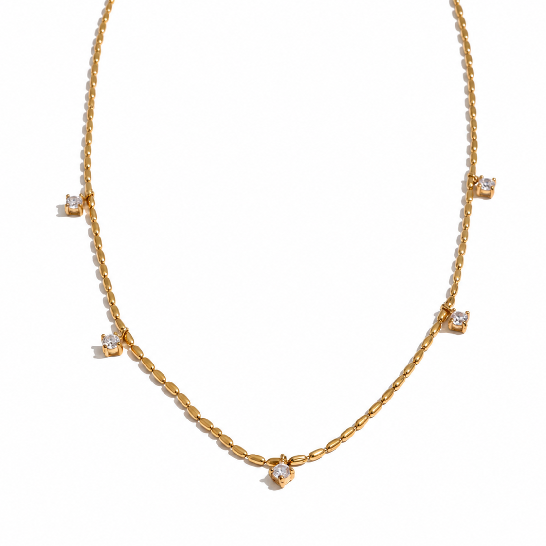 Rhea Petite CZ Charm Necklace