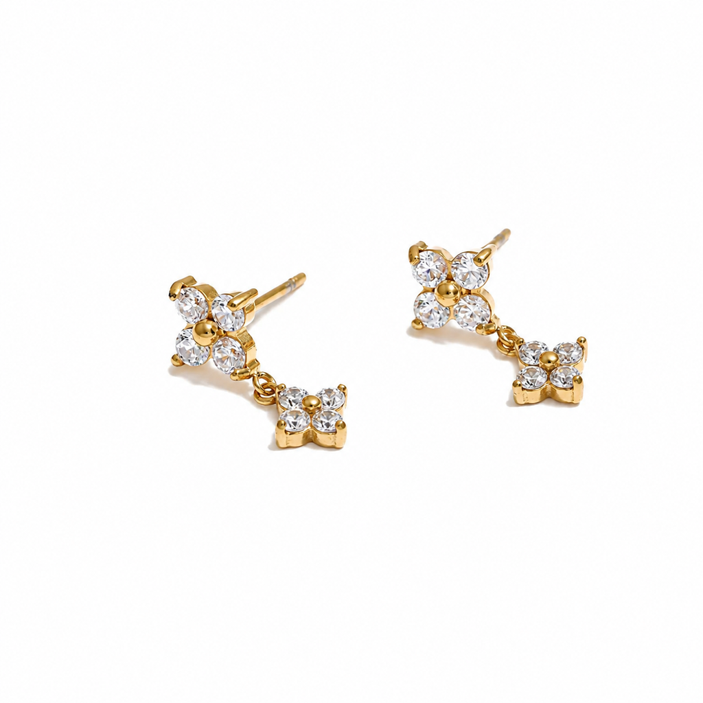 Alina CZ Flower Stud Earrings
