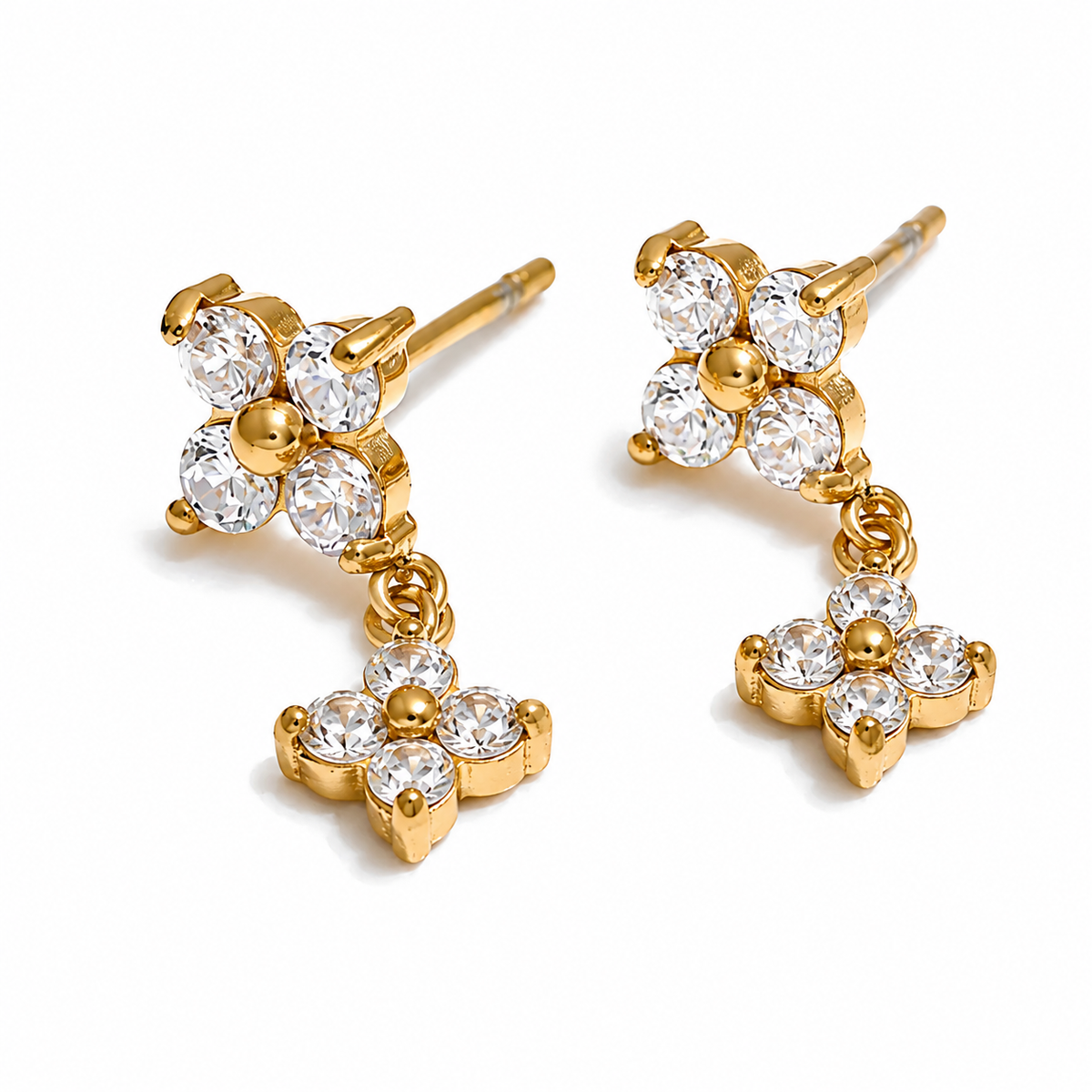 Alina CZ Flower Stud Earrings