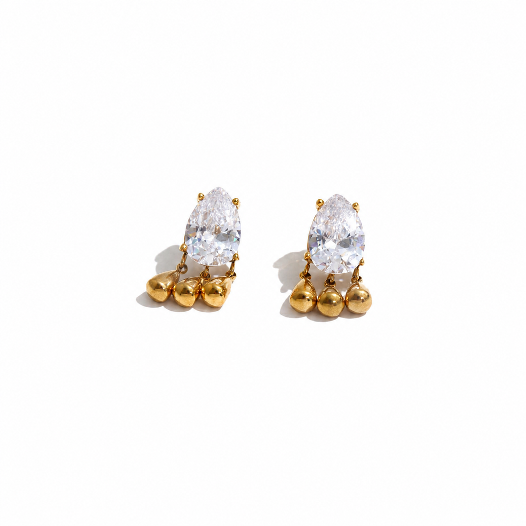 Celeste Teardrop CZ Statement Earrings