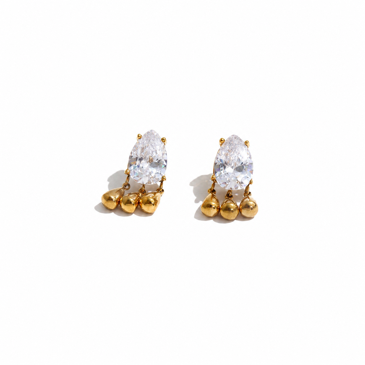 Celeste Teardrop CZ Statement Earrings
