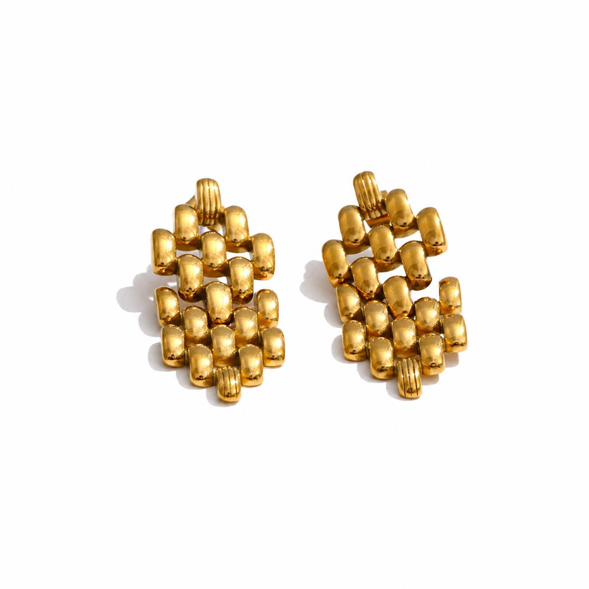 Zara Chunky Woven Gold Statement Earrings