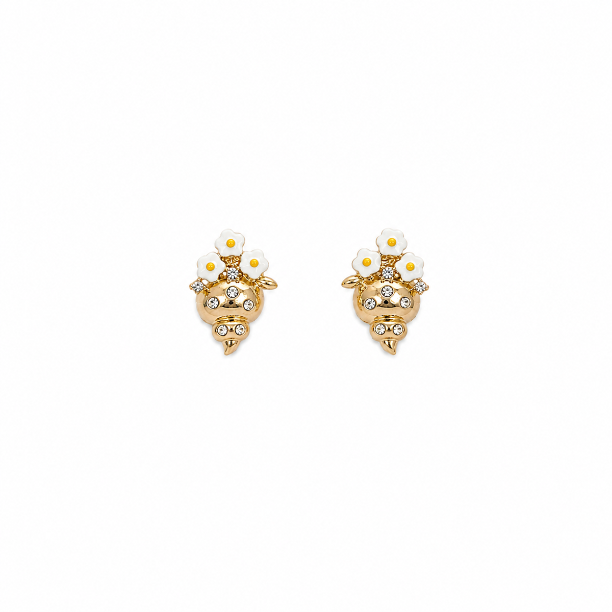 Freya Floral CZ Clip On Earrings