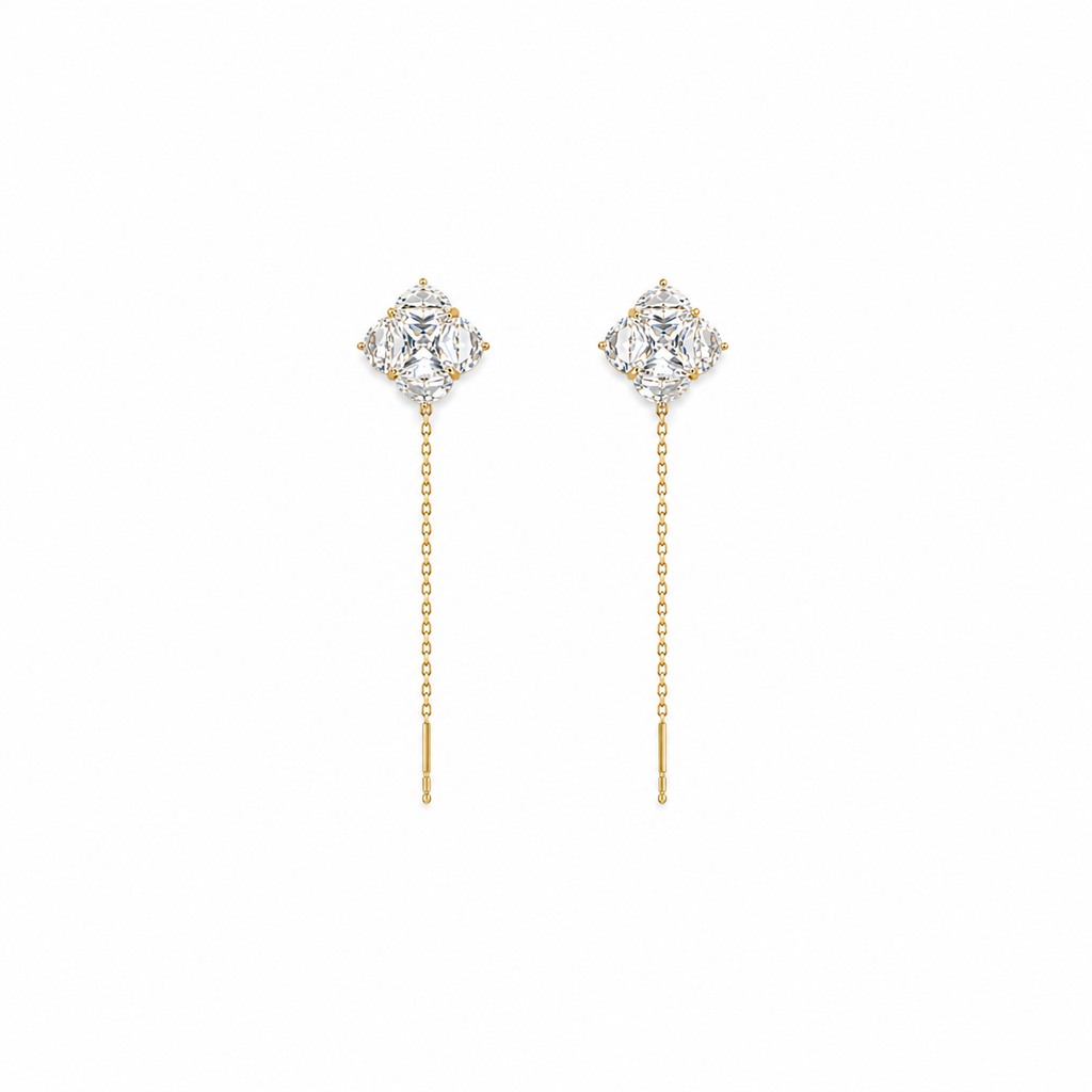 Isla Crystal Long Chain Drop Earrings
