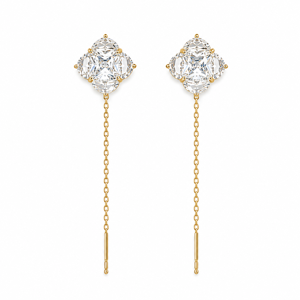 Isla Crystal Long Chain Drop Earrings