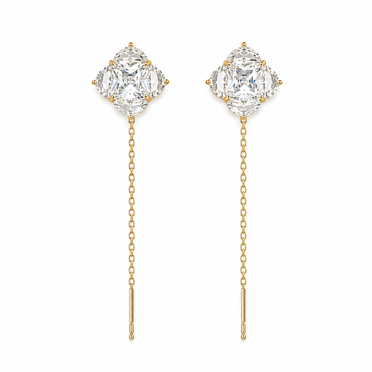 Isla Crystal Long Chain Drop Earrings