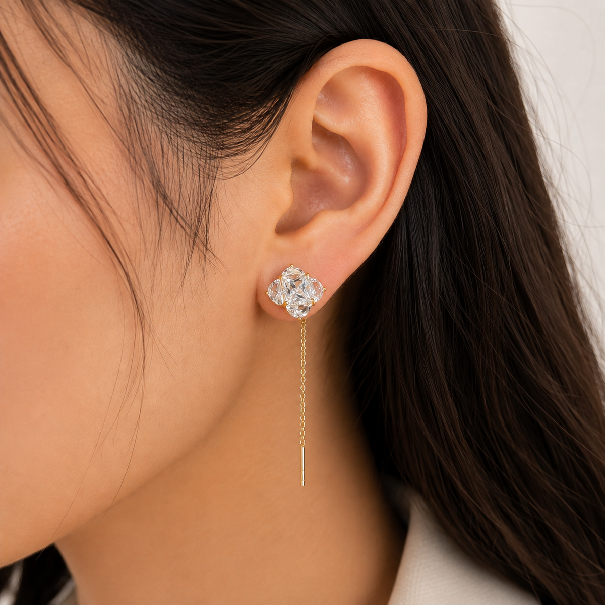 Isla Crystal Long Chain Drop Earrings