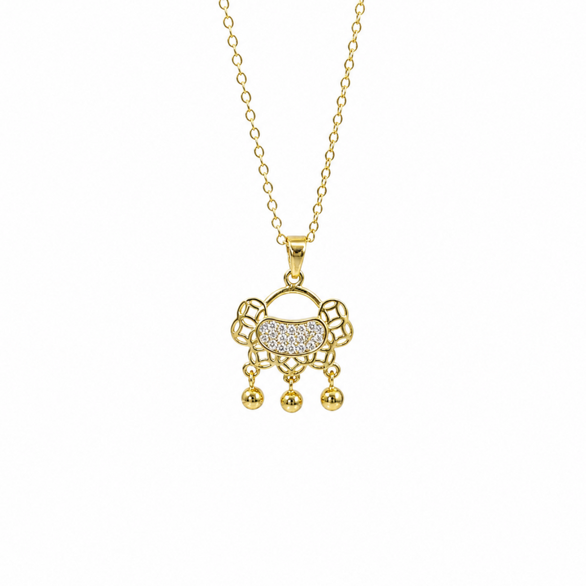 Mira Pink Floral Medallion Necklace