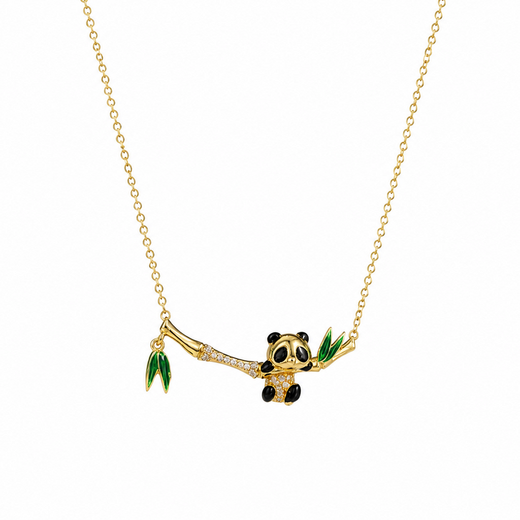 Kiara Panda Bamboo Branch Necklace