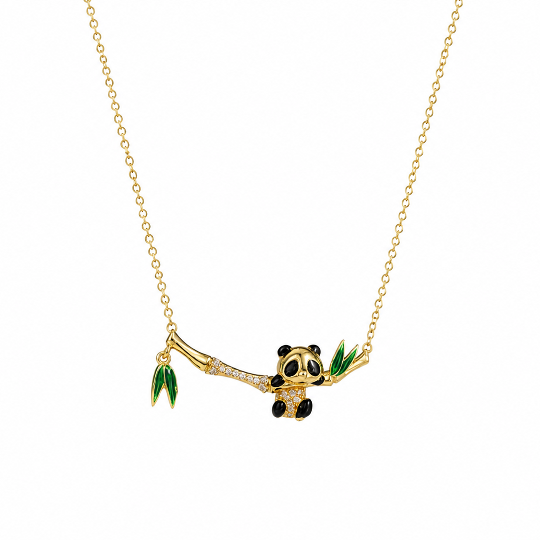 Kiara Panda Bamboo Branch Necklace