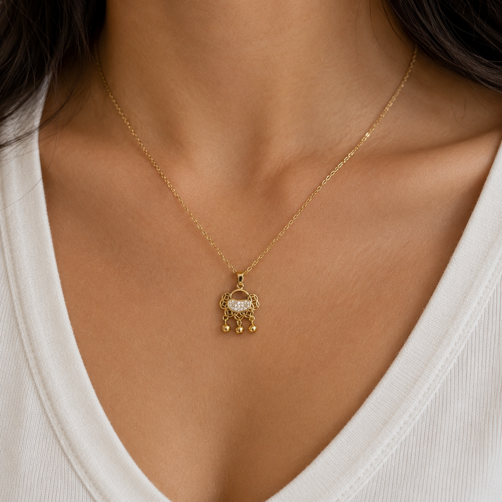 Mira Pink Floral Medallion Necklace