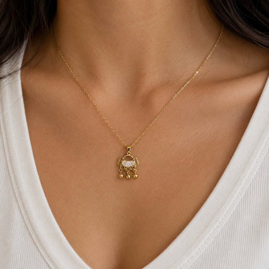 Mira Pink Floral Medallion Necklace