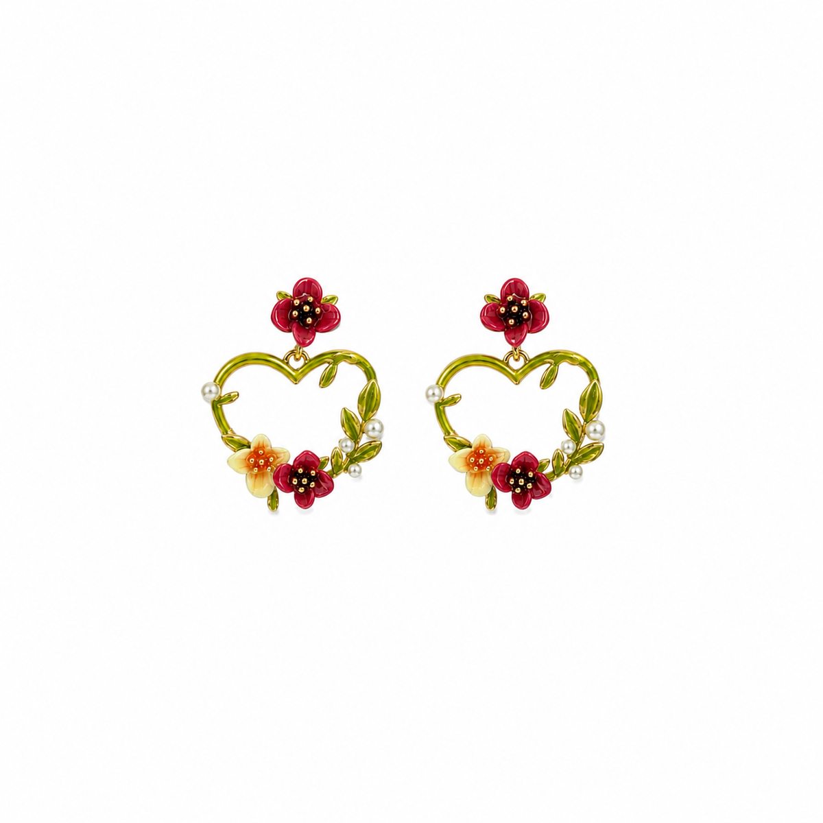Gabriella Floral Heart Earrings