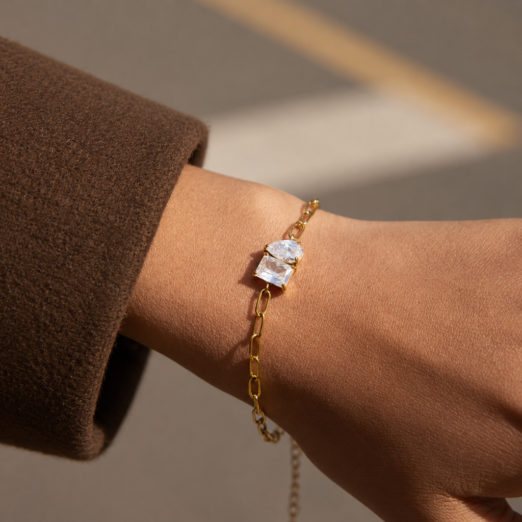 Amara Dual Stone Link Bracelet