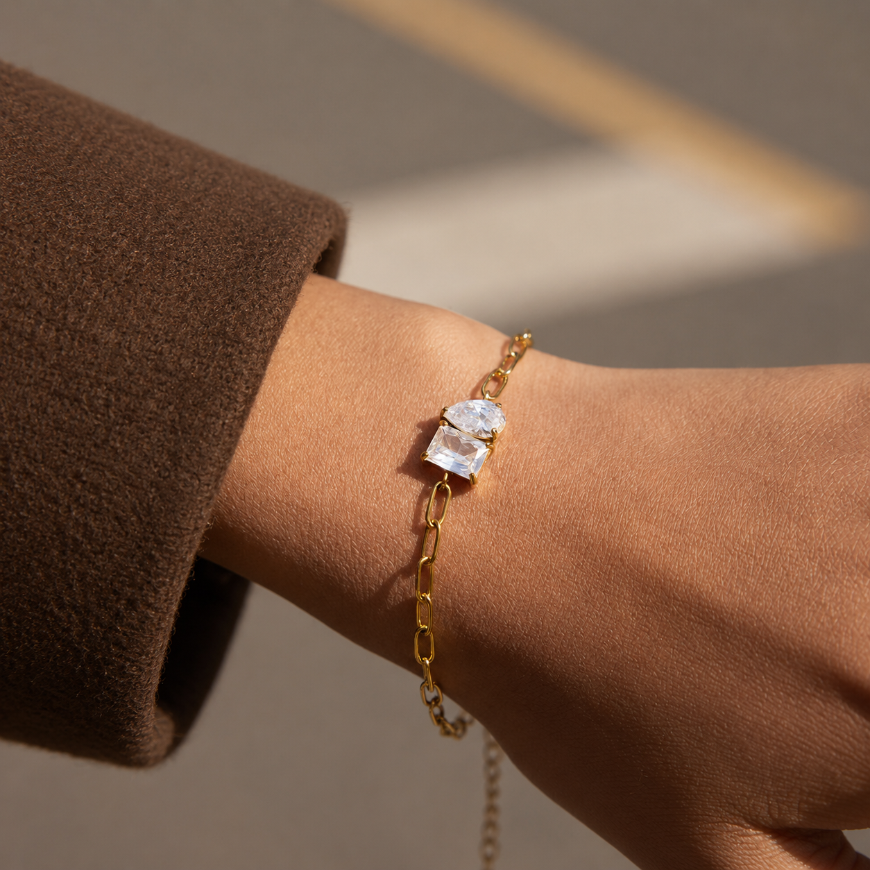 Amara Dual Stone Link Bracelet