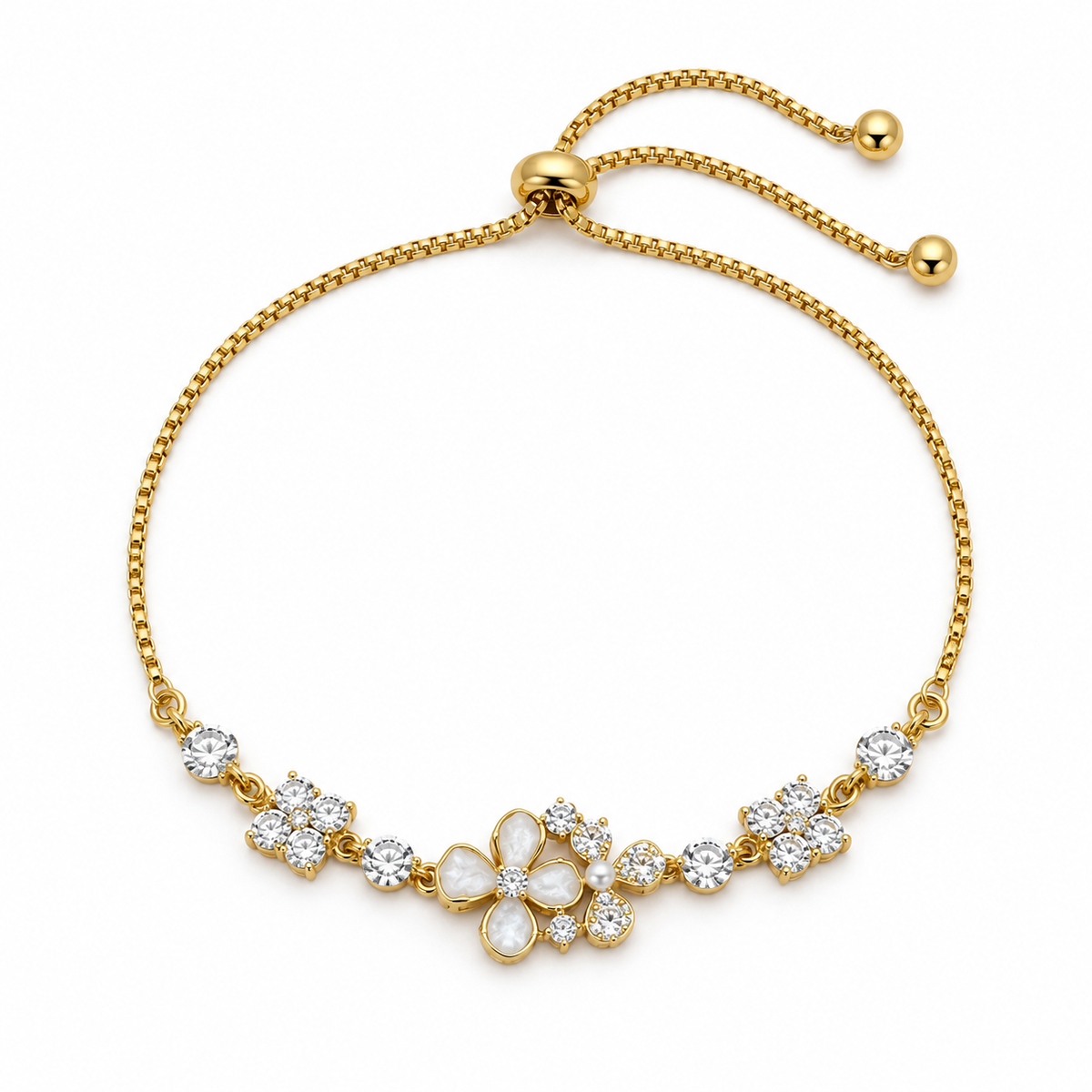 Alisha Pearl Flower CZ Bracelet
