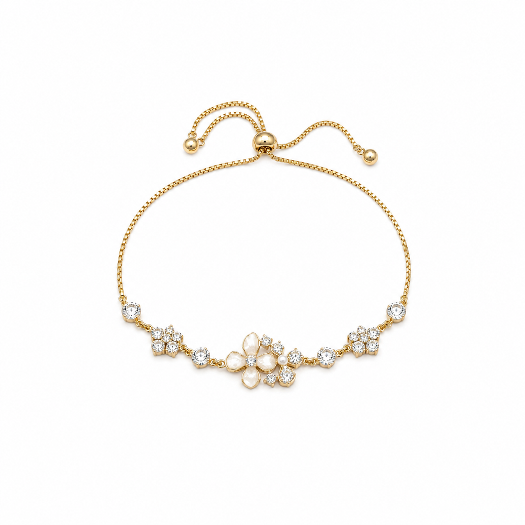 Alisha Pearl Flower CZ Bracelet