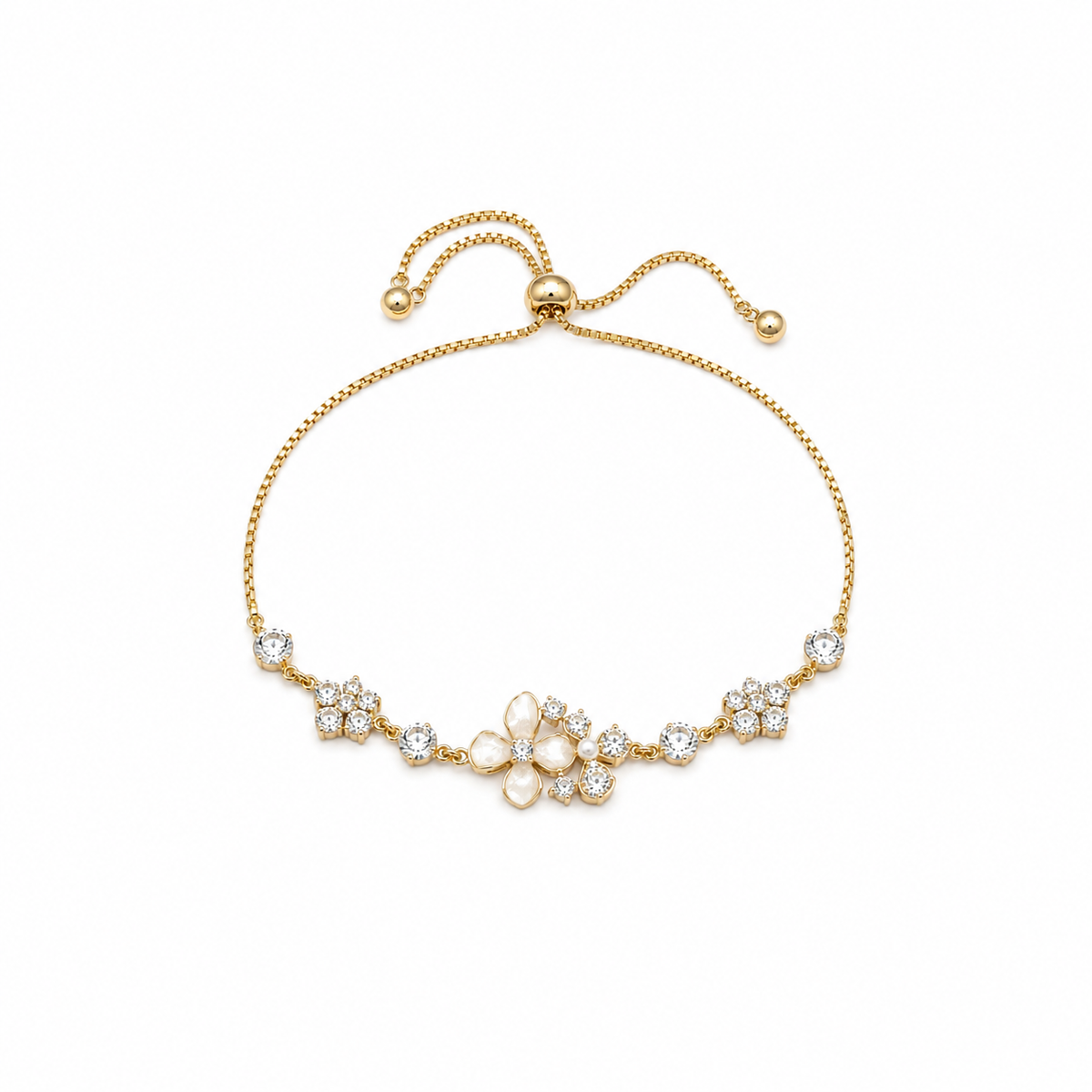 Alisha Pearl Flower CZ Bracelet