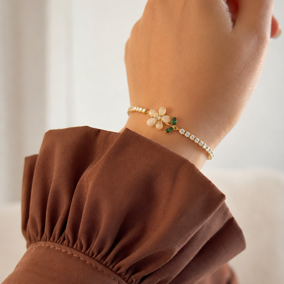 Aarohi Floral CZ Bracelet