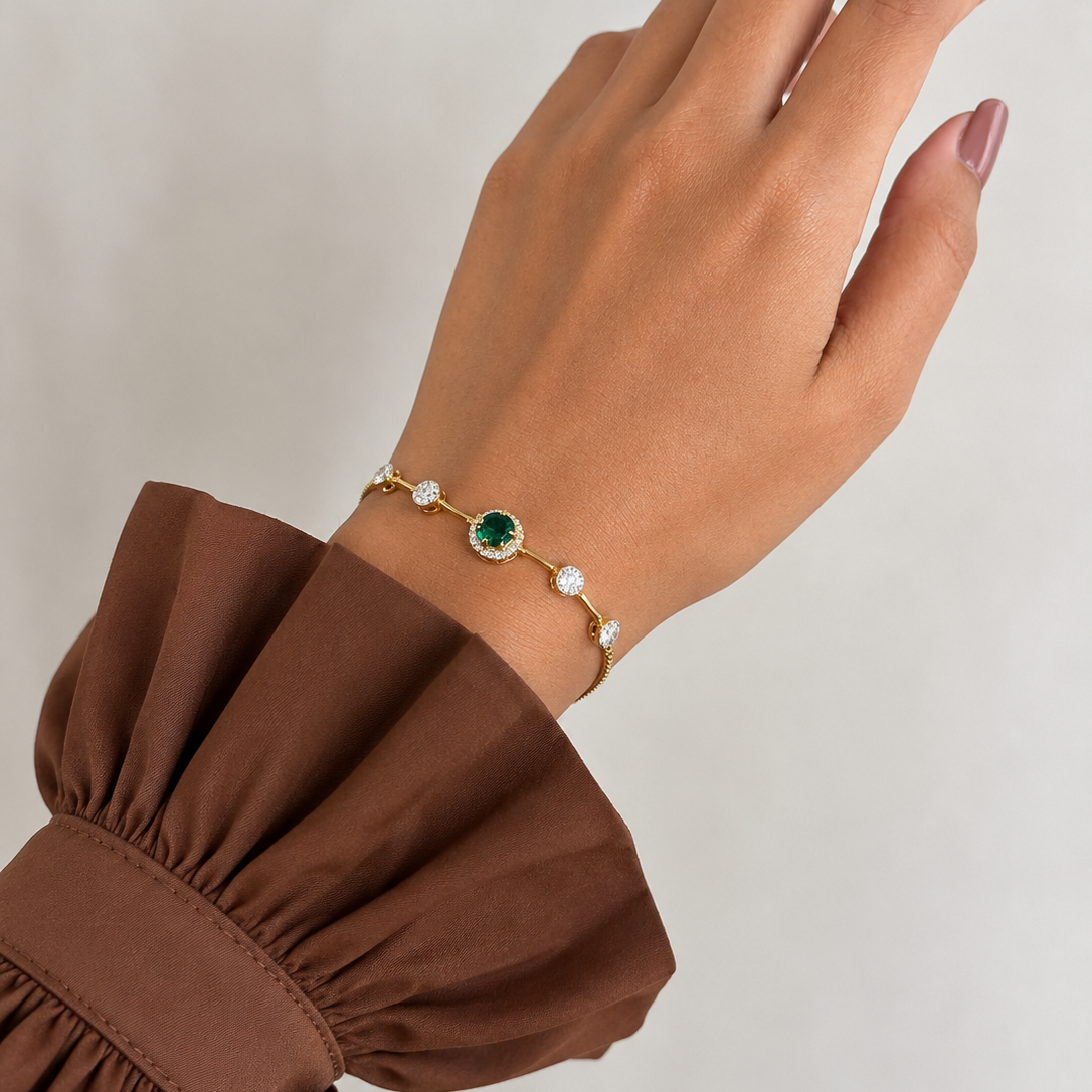 Lala Green Gemstone Bracelet